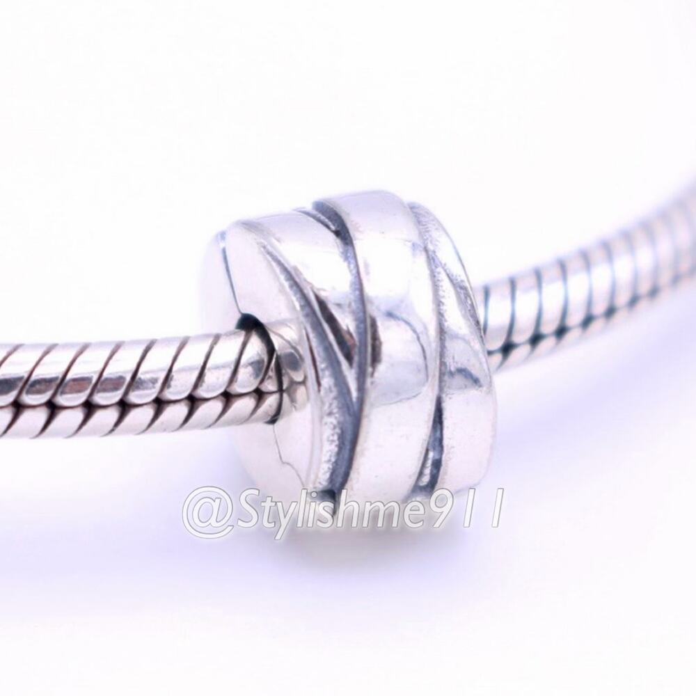 Authentic PANDORA Retired Polished Ribbons Clip